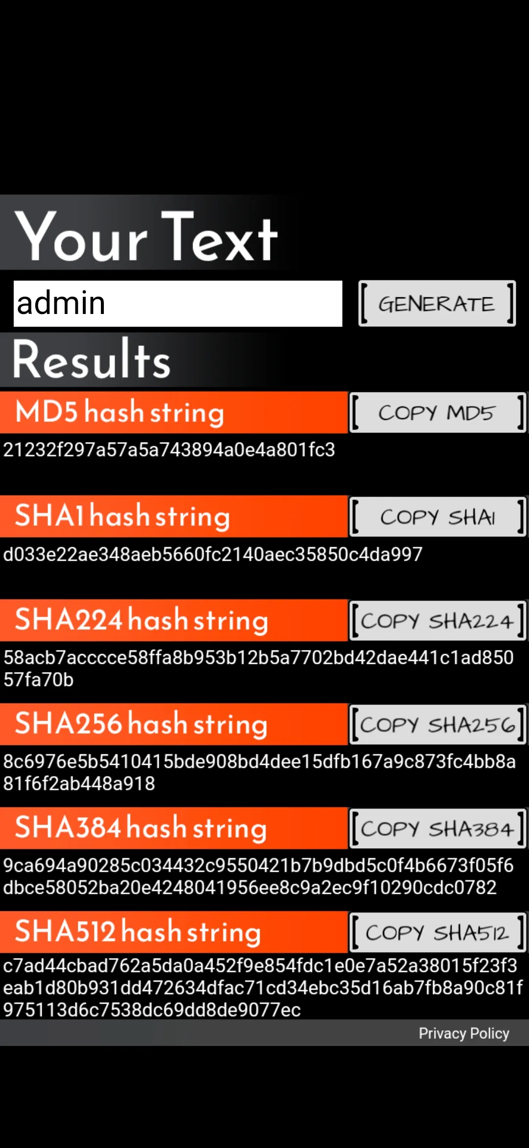 MD5 & SHAx Hash Generator | Indus Appstore | Screenshot