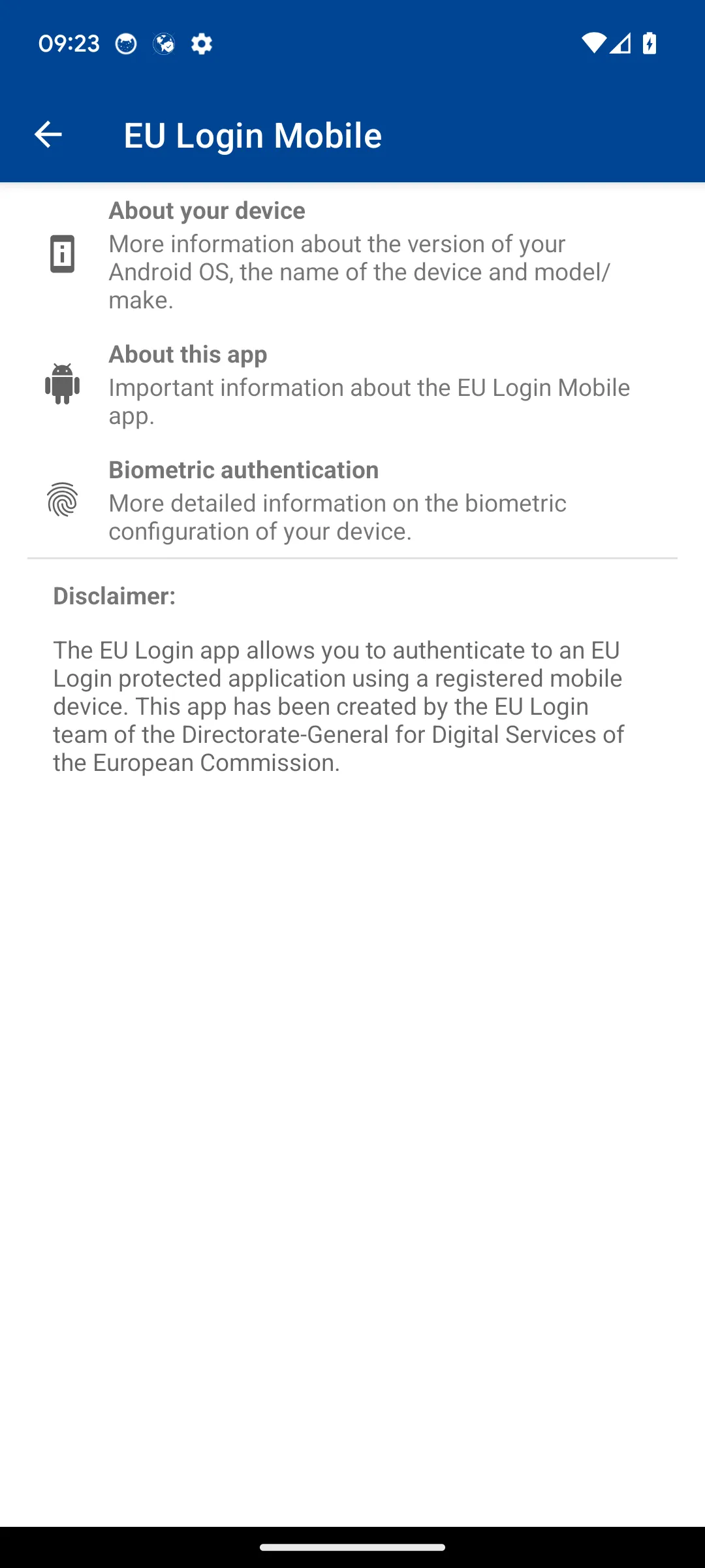 EU Login | Indus Appstore | Screenshot