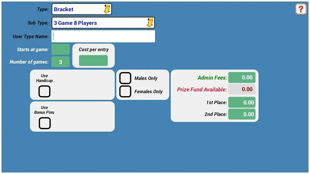 Bowling Brackets / Sidepots | Indus Appstore | Screenshot