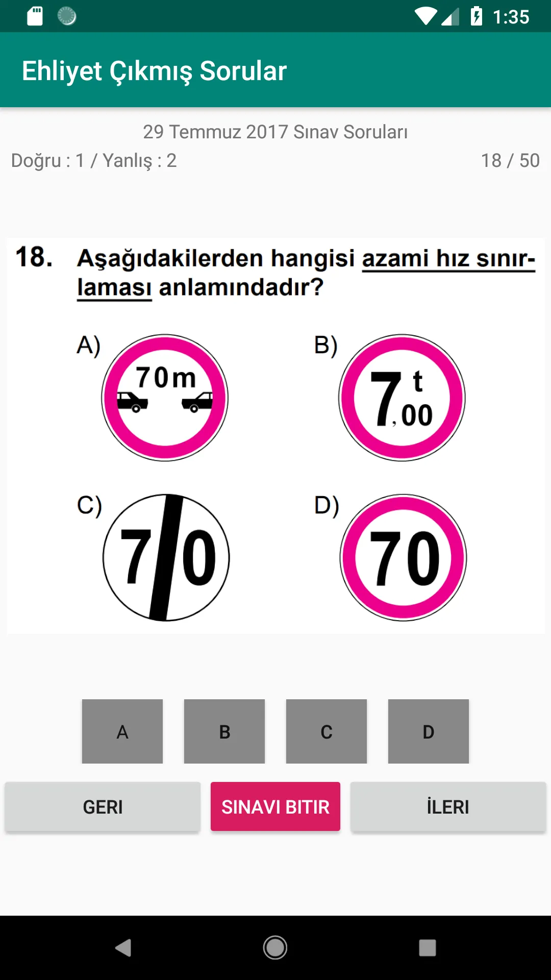 Ehliyet Sınav Soruları 2025 | Indus Appstore | Screenshot