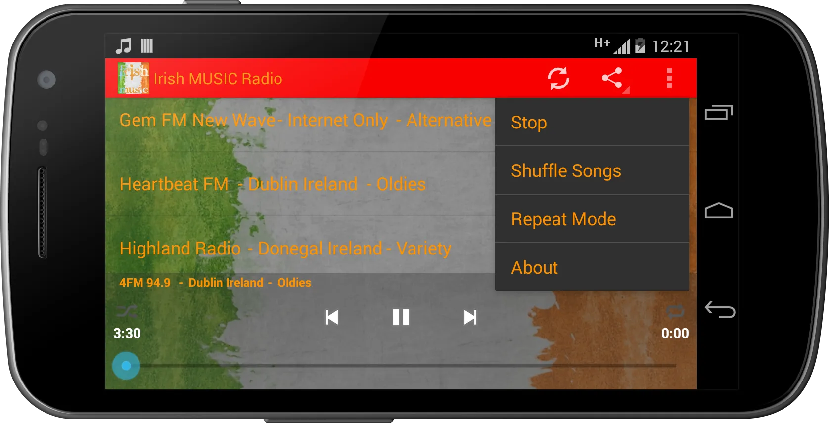 Irish Ireland MUSIC Radio | Indus Appstore | Screenshot