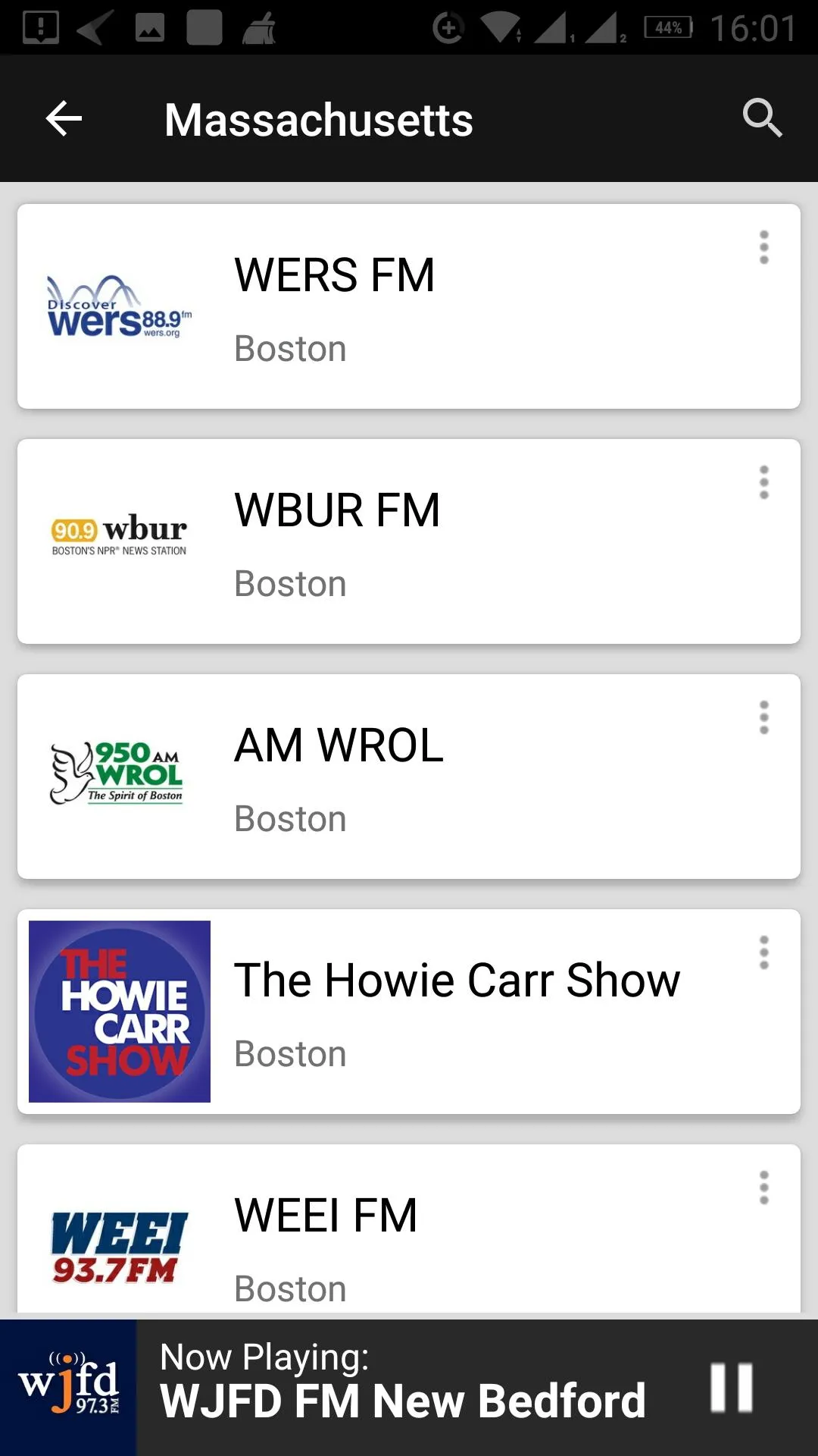 Massachusetts Radio Stations | Indus Appstore | Screenshot