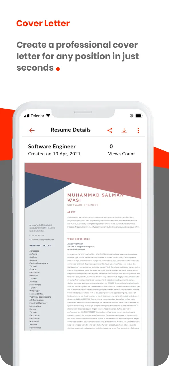 Resume Inc. | Indus Appstore | Screenshot