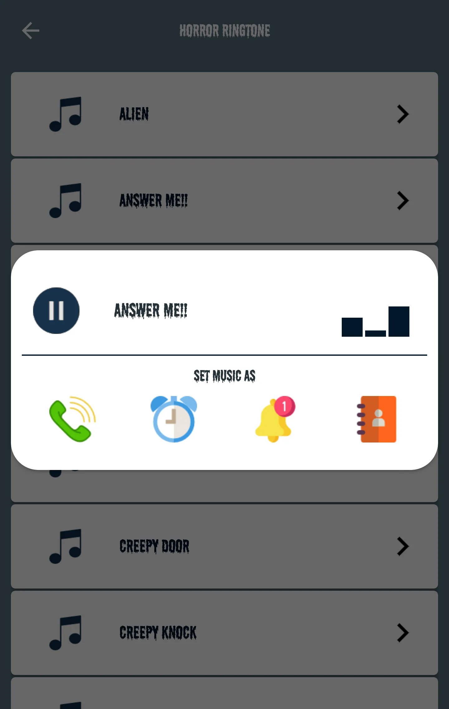 All Scary / Horror Ringtone -  | Indus Appstore | Screenshot
