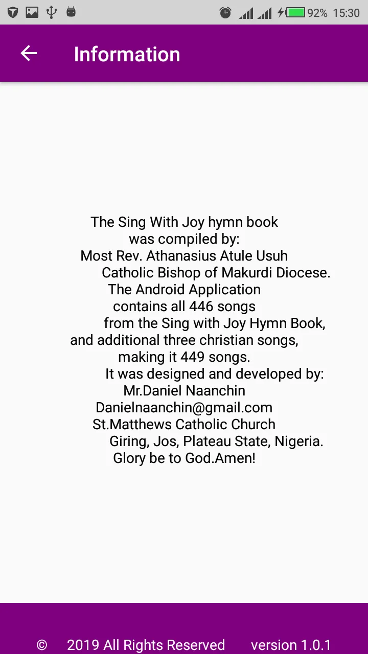 Sing with joy to the Lord | Indus Appstore | Screenshot