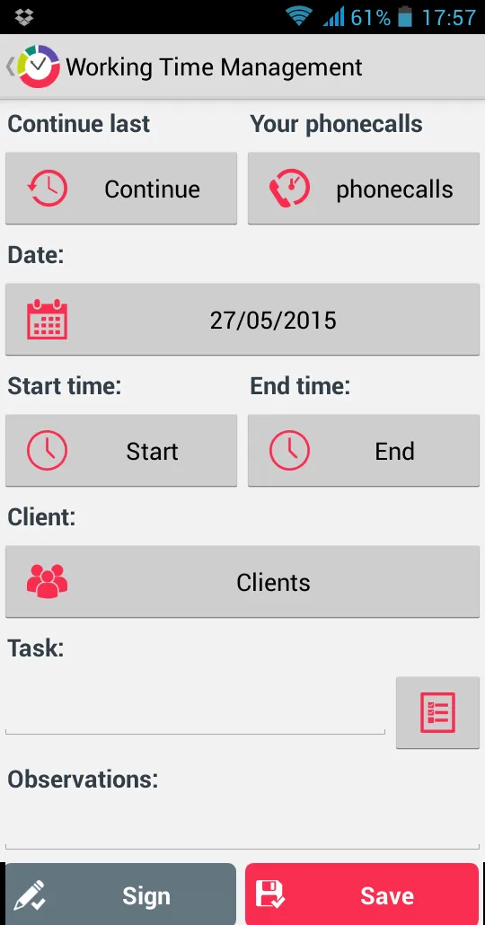 Working Time Management | Indus Appstore | Screenshot