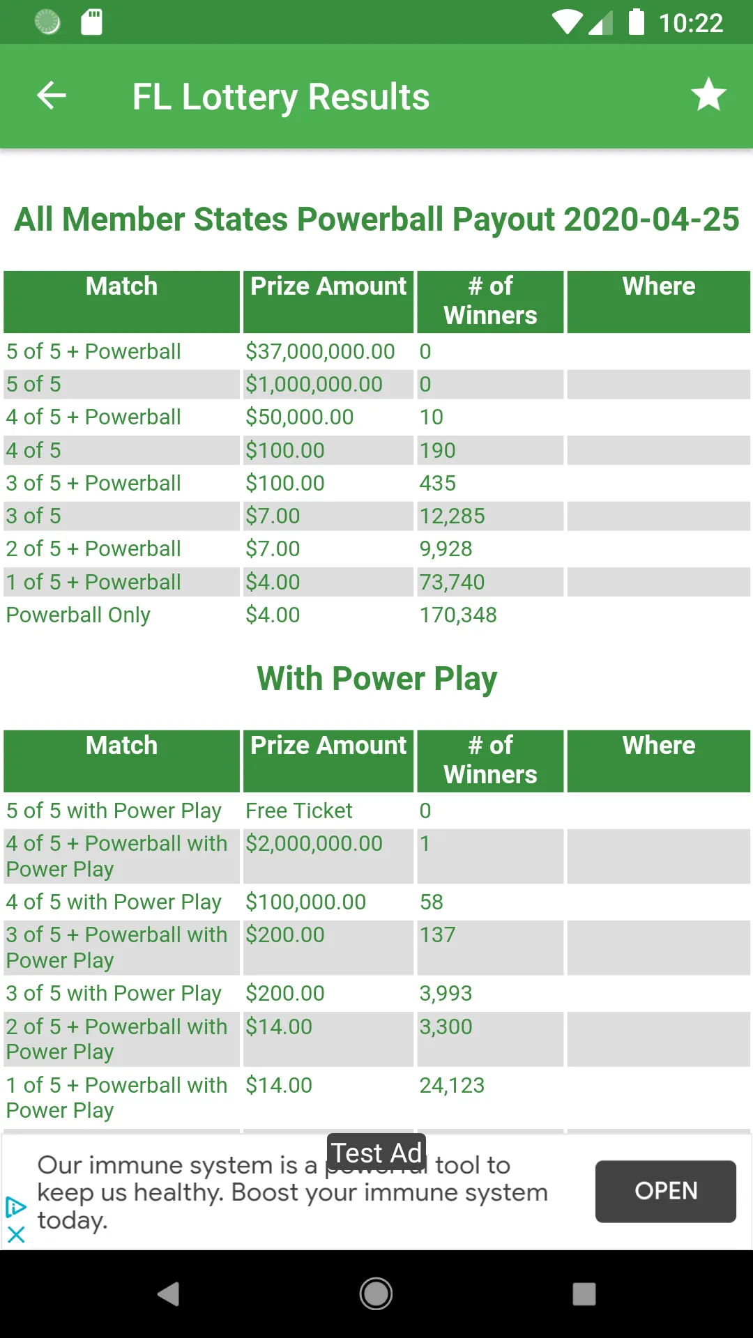 FL Lottery Results | Indus Appstore | Screenshot