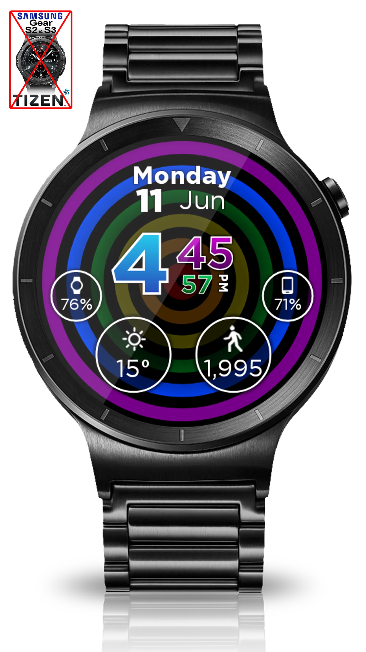 Hypnotic Rainbow Watch Face | Indus Appstore | Screenshot