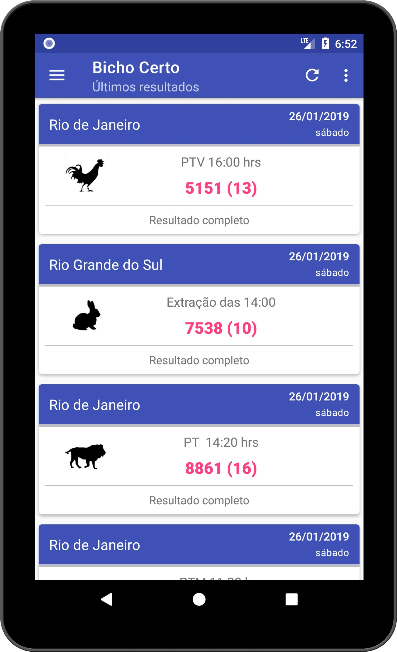 Bicho Certo - Resultados | Indus Appstore | Screenshot