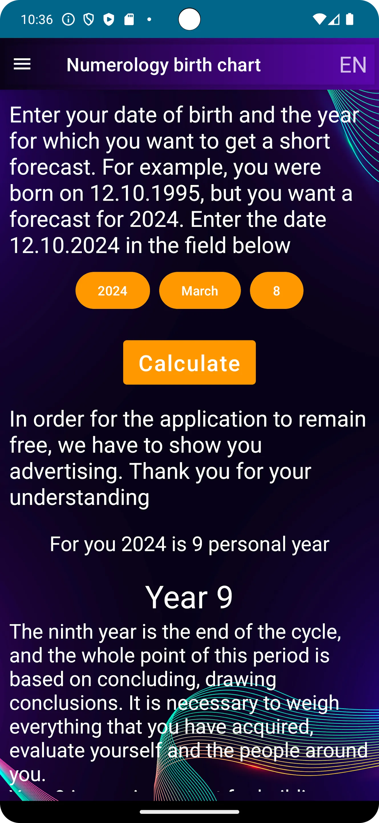 Numerology birth chart | Indus Appstore | Screenshot