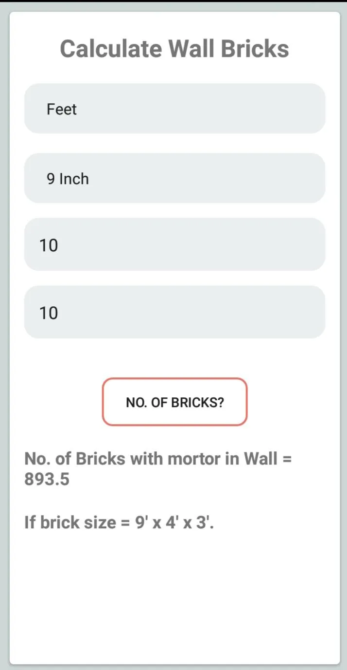 Construction Material Calculat | Indus Appstore | Screenshot