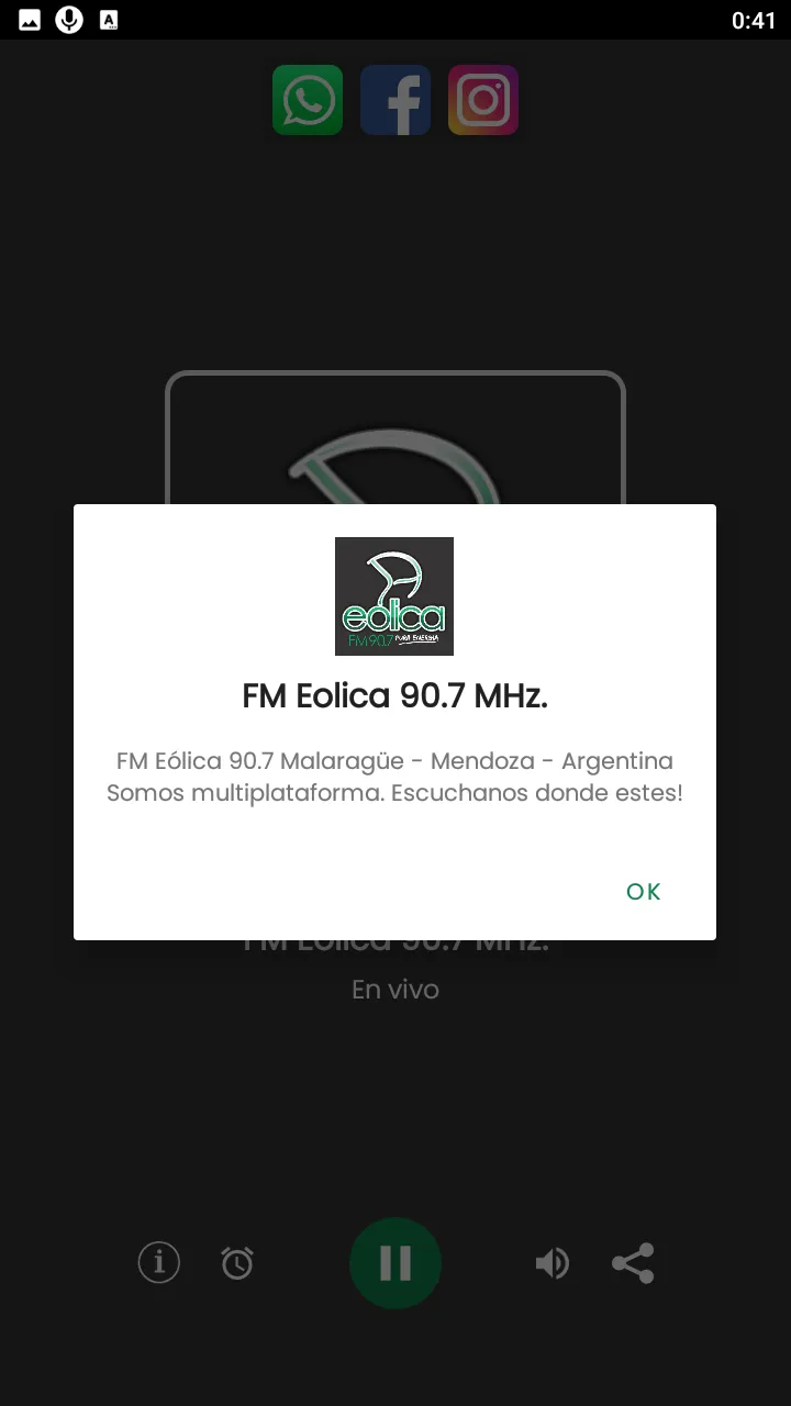 FM Eolica 90.7 MHz. | Indus Appstore | Screenshot