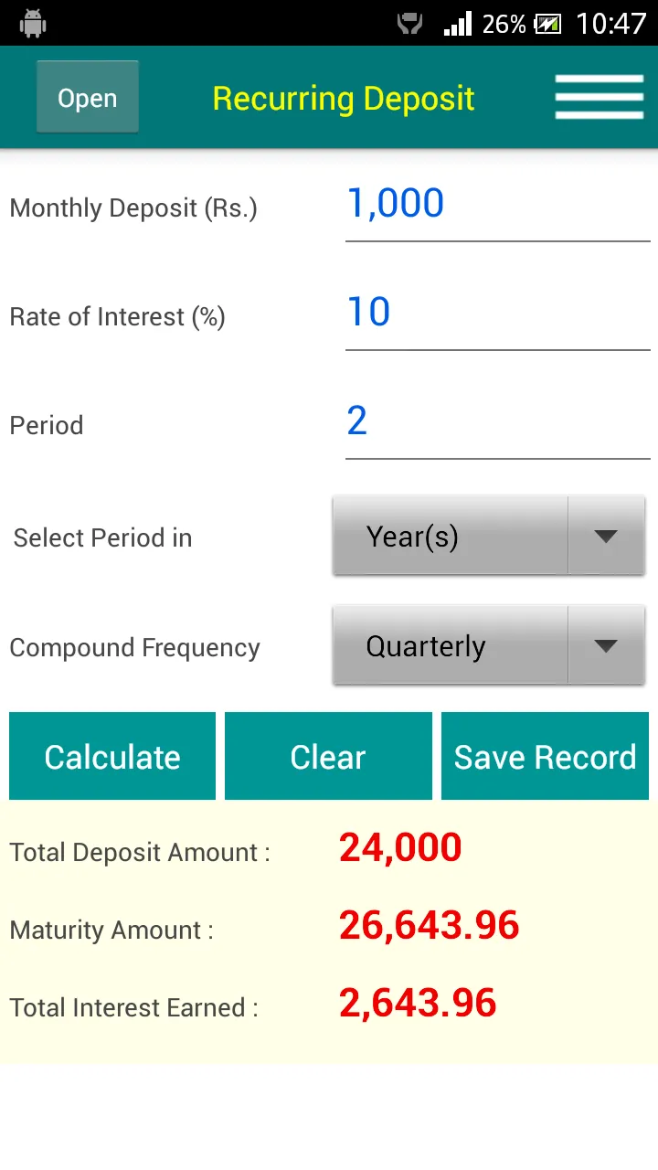 Banking Calculator | Indus Appstore | Screenshot