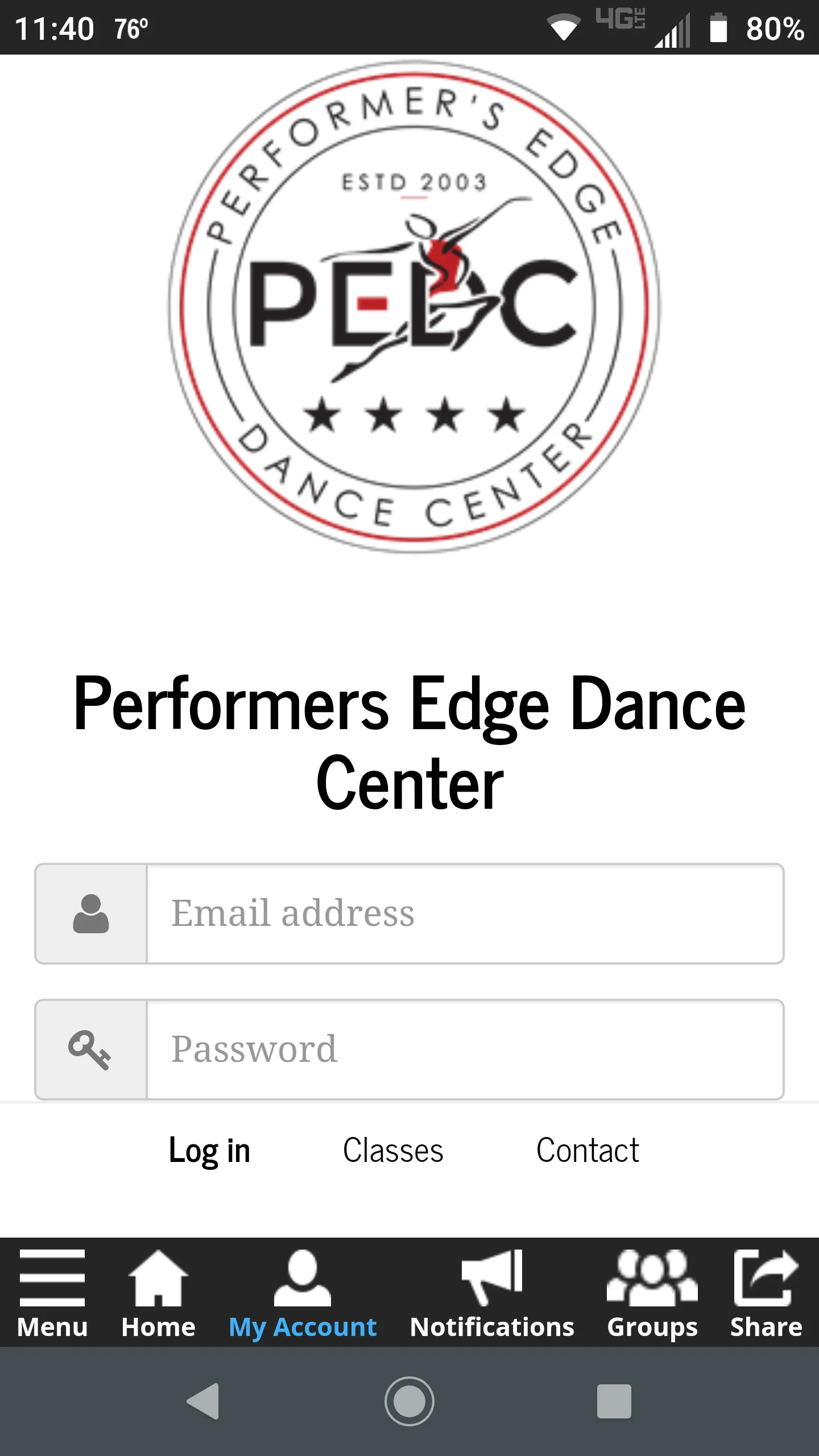 Performer's Edge Dance Center | Indus Appstore | Screenshot