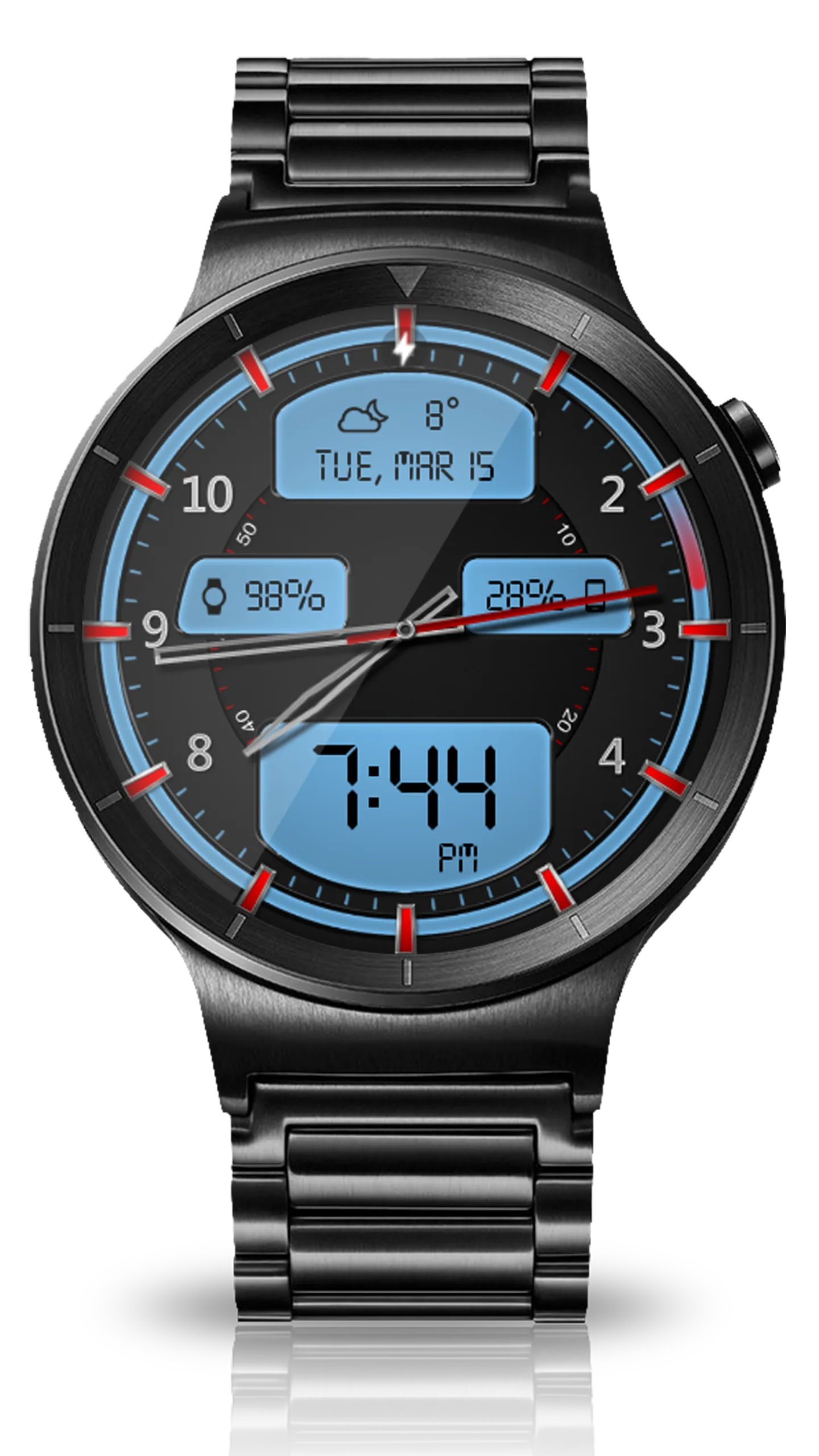 Chrome LED HD Watch Face | Indus Appstore | Screenshot