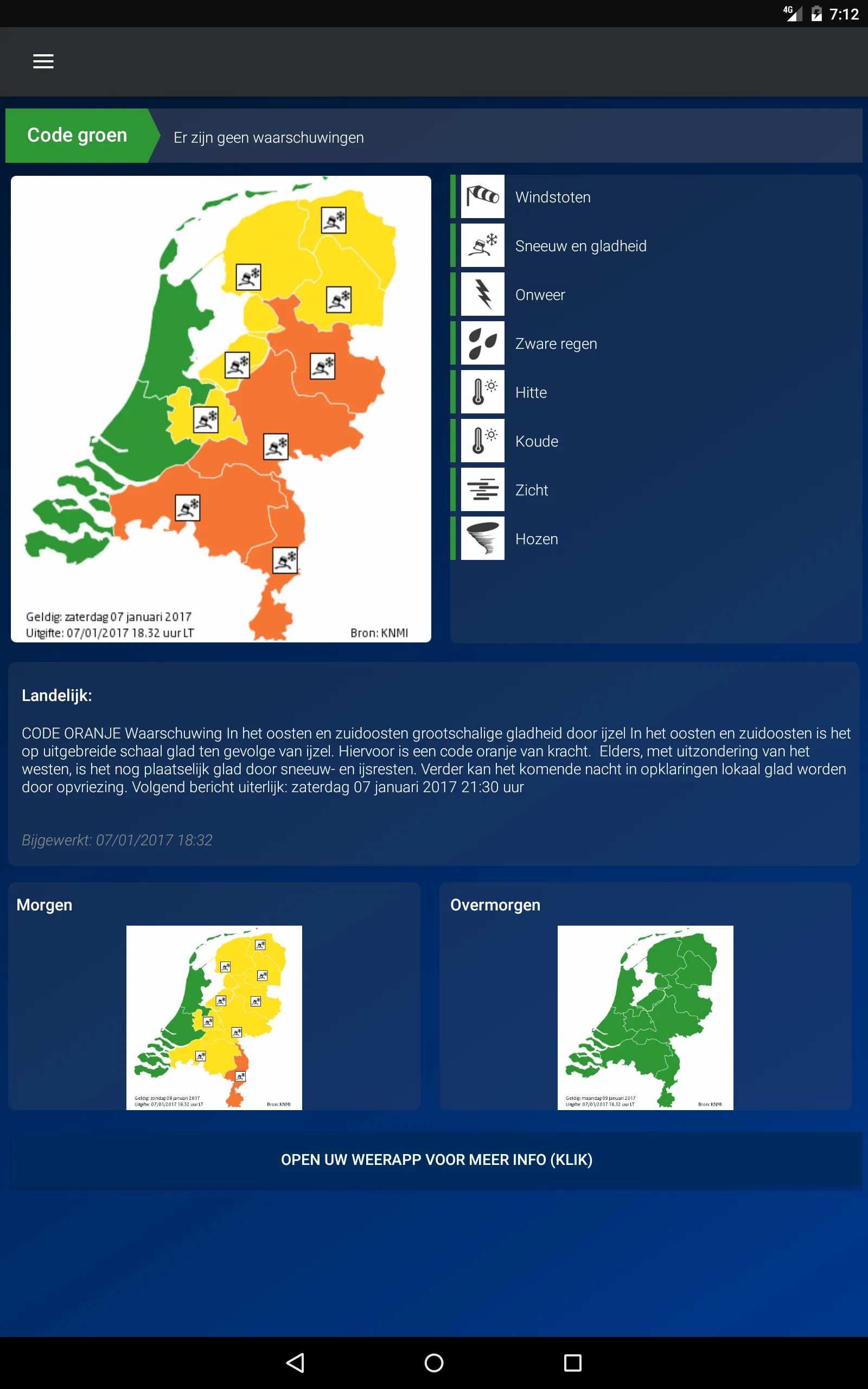 Weerwaarschuwing: Weeralarm NL | Indus Appstore | Screenshot