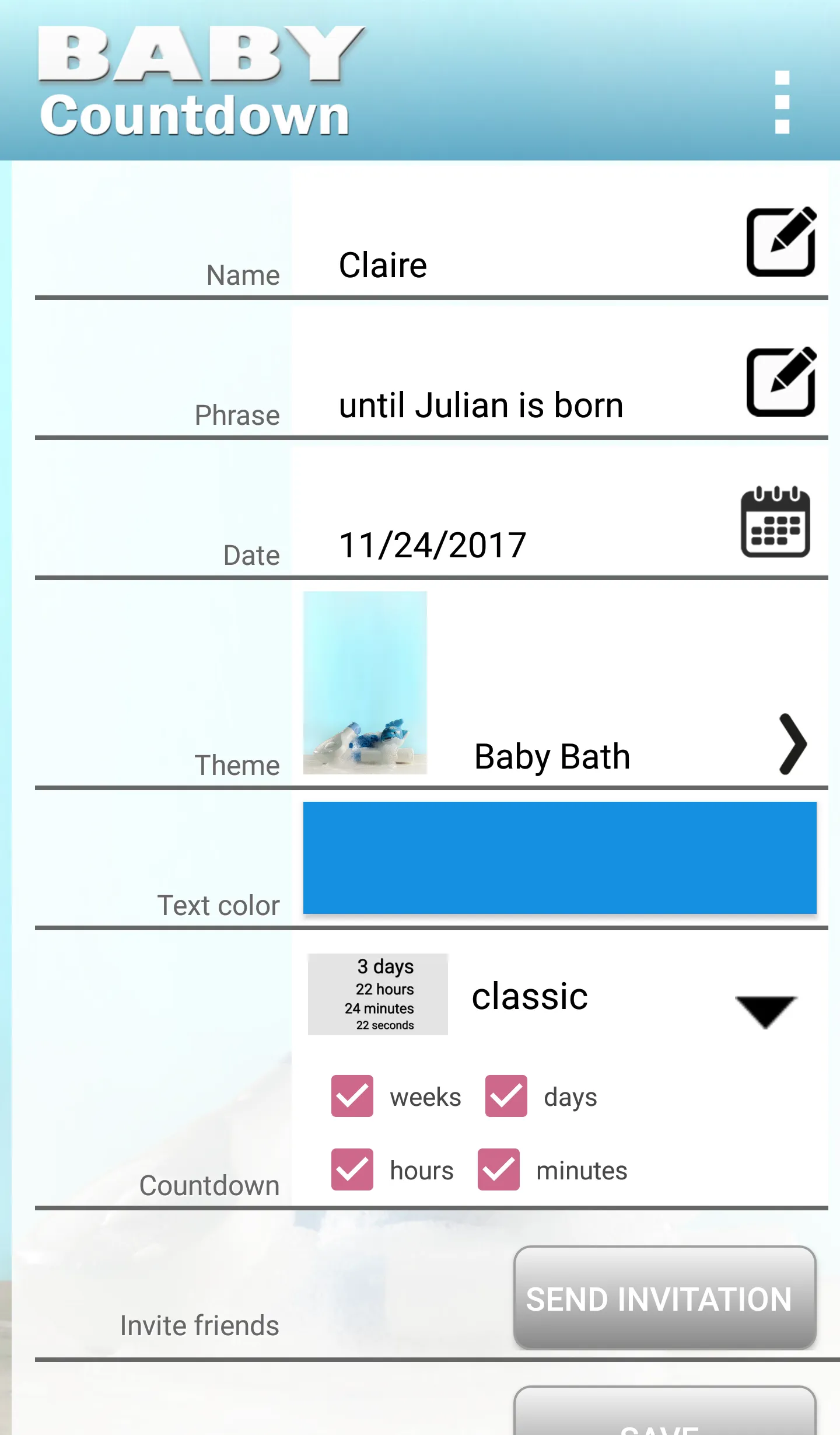 Baby Countdown - My Pregnancy | Indus Appstore | Screenshot