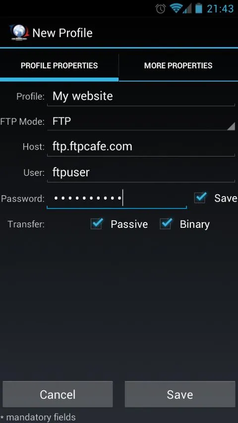 FtpCafe FTP Client | Indus Appstore | Screenshot