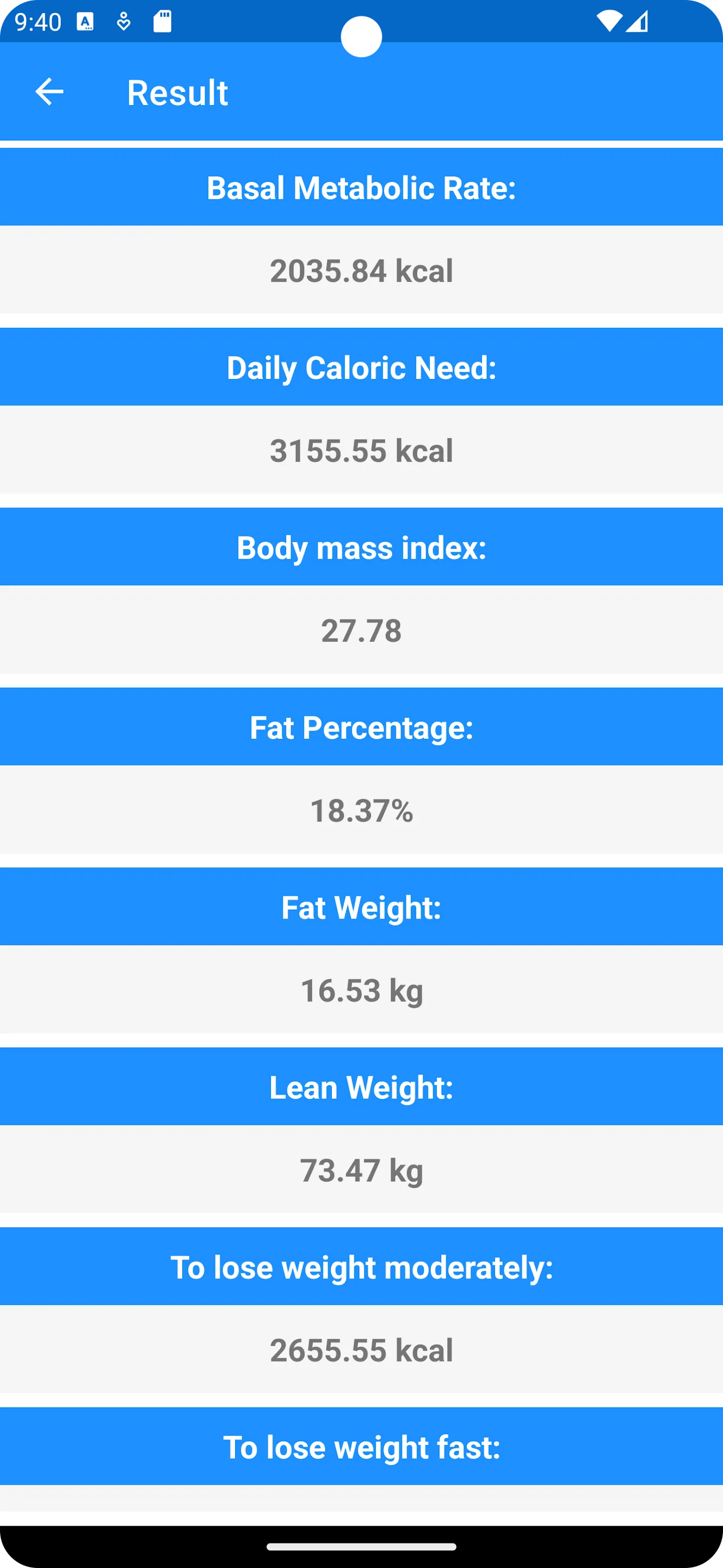 Basal Metabolic Rate | Indus Appstore | Screenshot