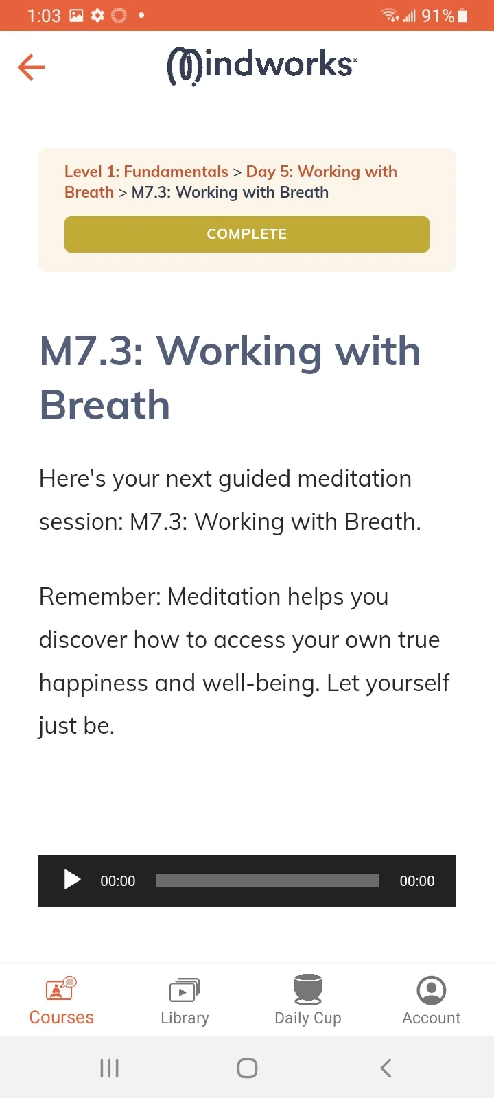 Mindworks Meditation Courses | Indus Appstore | Screenshot