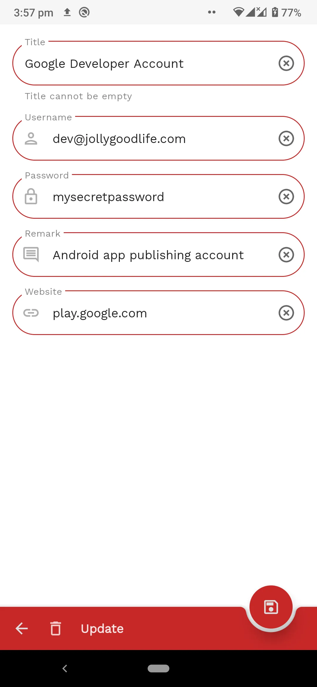 Offline Password Manager | Indus Appstore | Screenshot