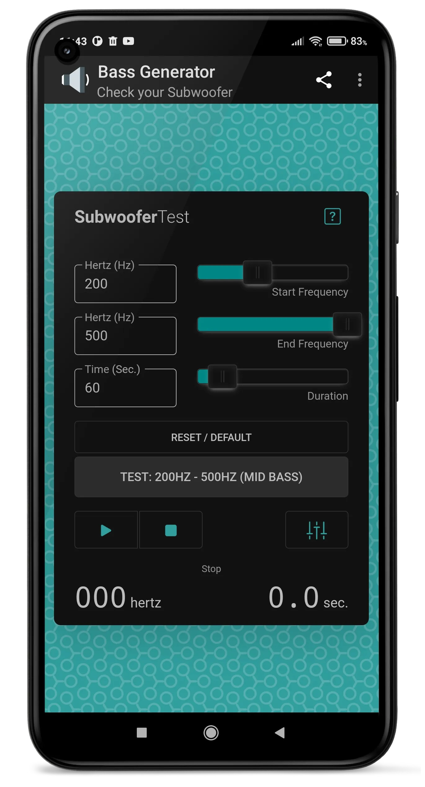 Bass Generator. Subwoofer Test | Indus Appstore | Screenshot