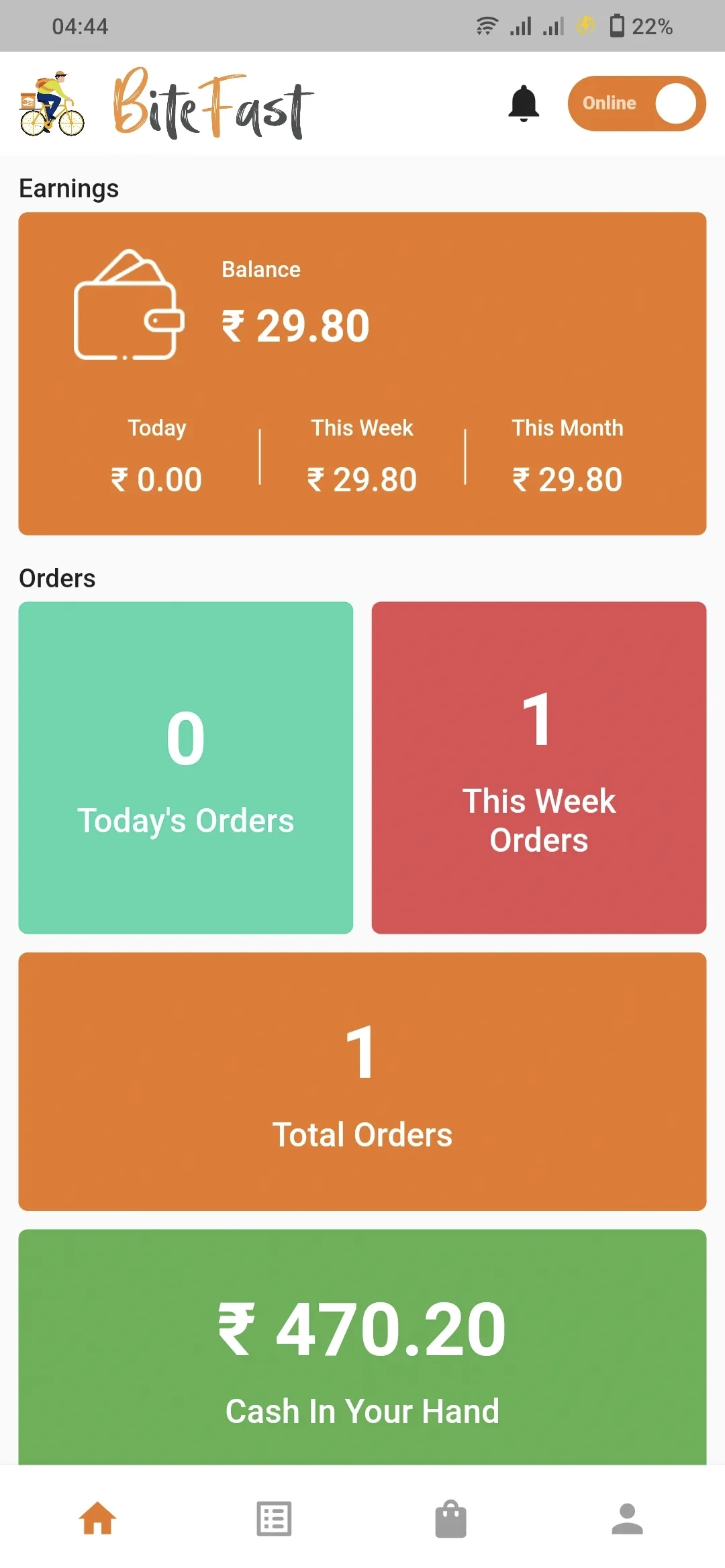 BiteFast Deliveryman | Indus Appstore | Screenshot