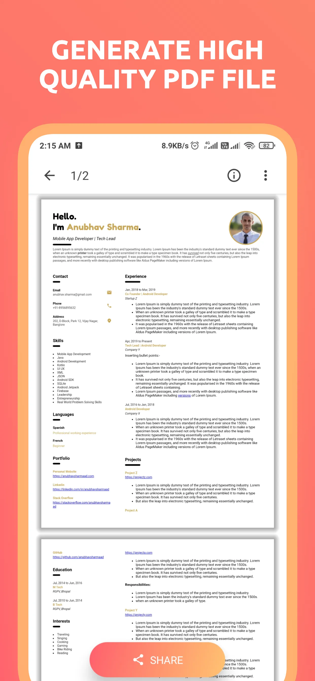 ResumeX: cv resume maker app | Indus Appstore | Screenshot