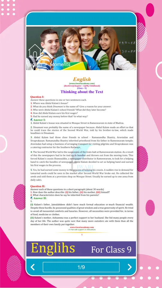 NCERT Solution Class 9 English | Indus Appstore | Screenshot