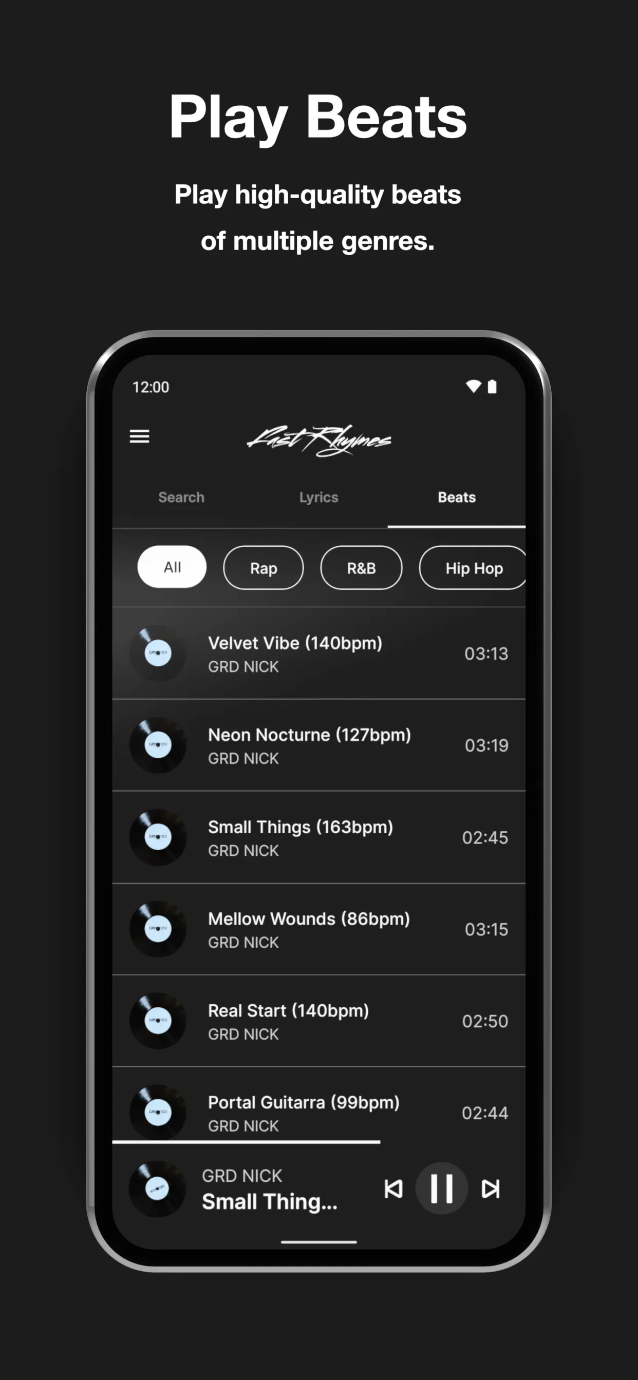 Fast Rhymes Songwriting Studio | Indus Appstore | Screenshot