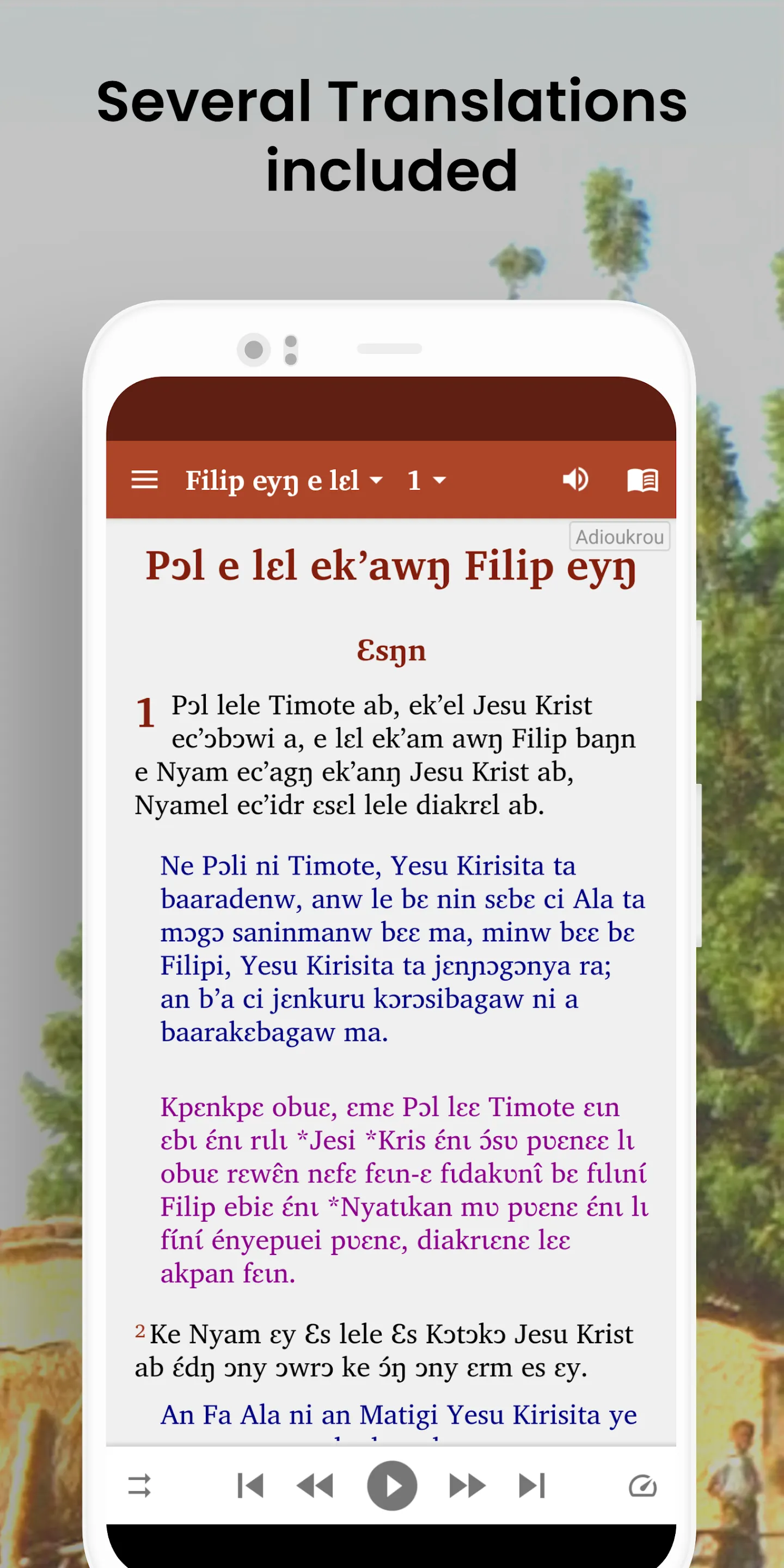 Bible in Adioukrou: NT + audio | Indus Appstore | Screenshot