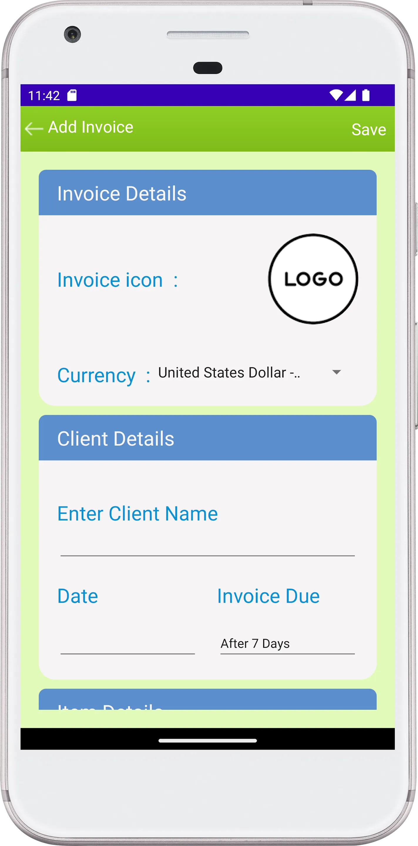 Invoice Template | Indus Appstore | Screenshot