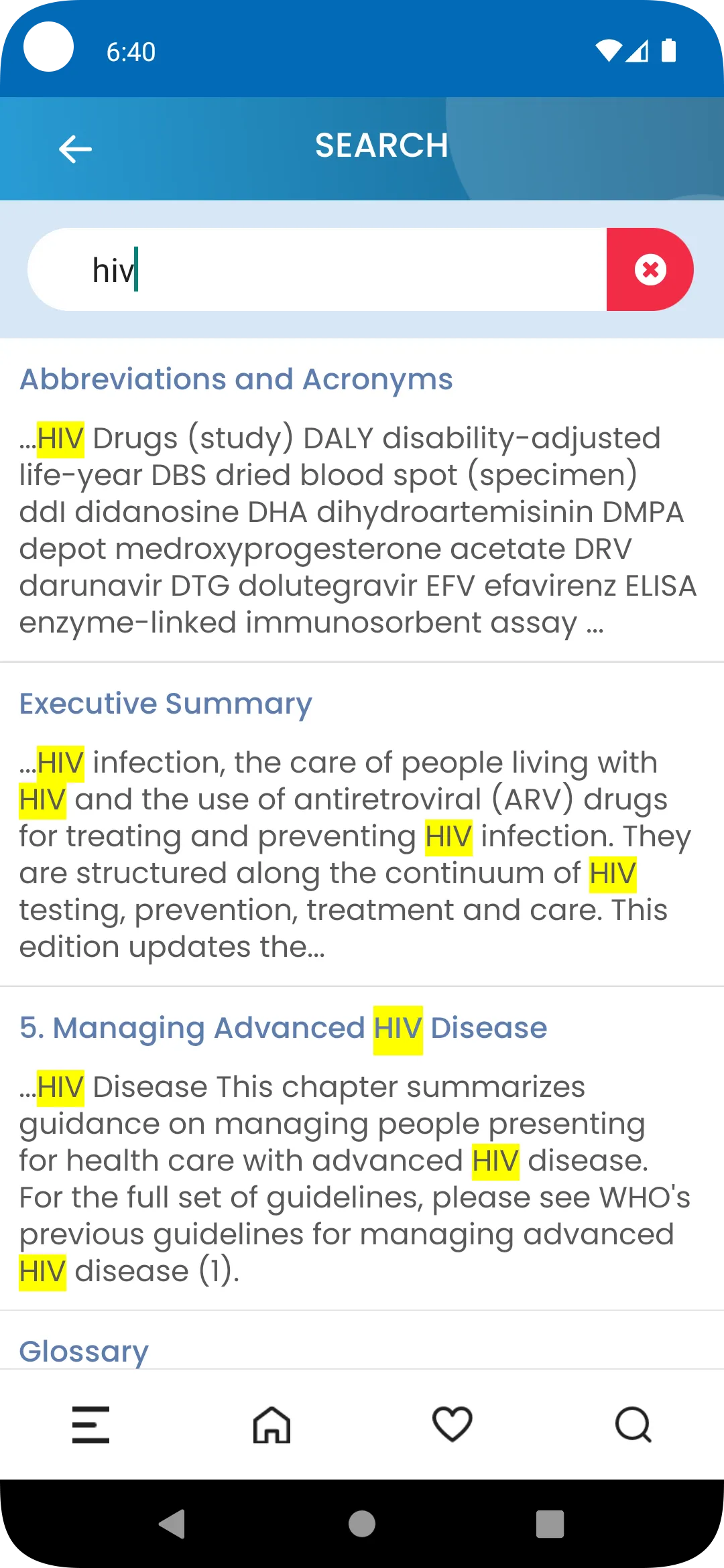 WHO HIV Tx | Indus Appstore | Screenshot