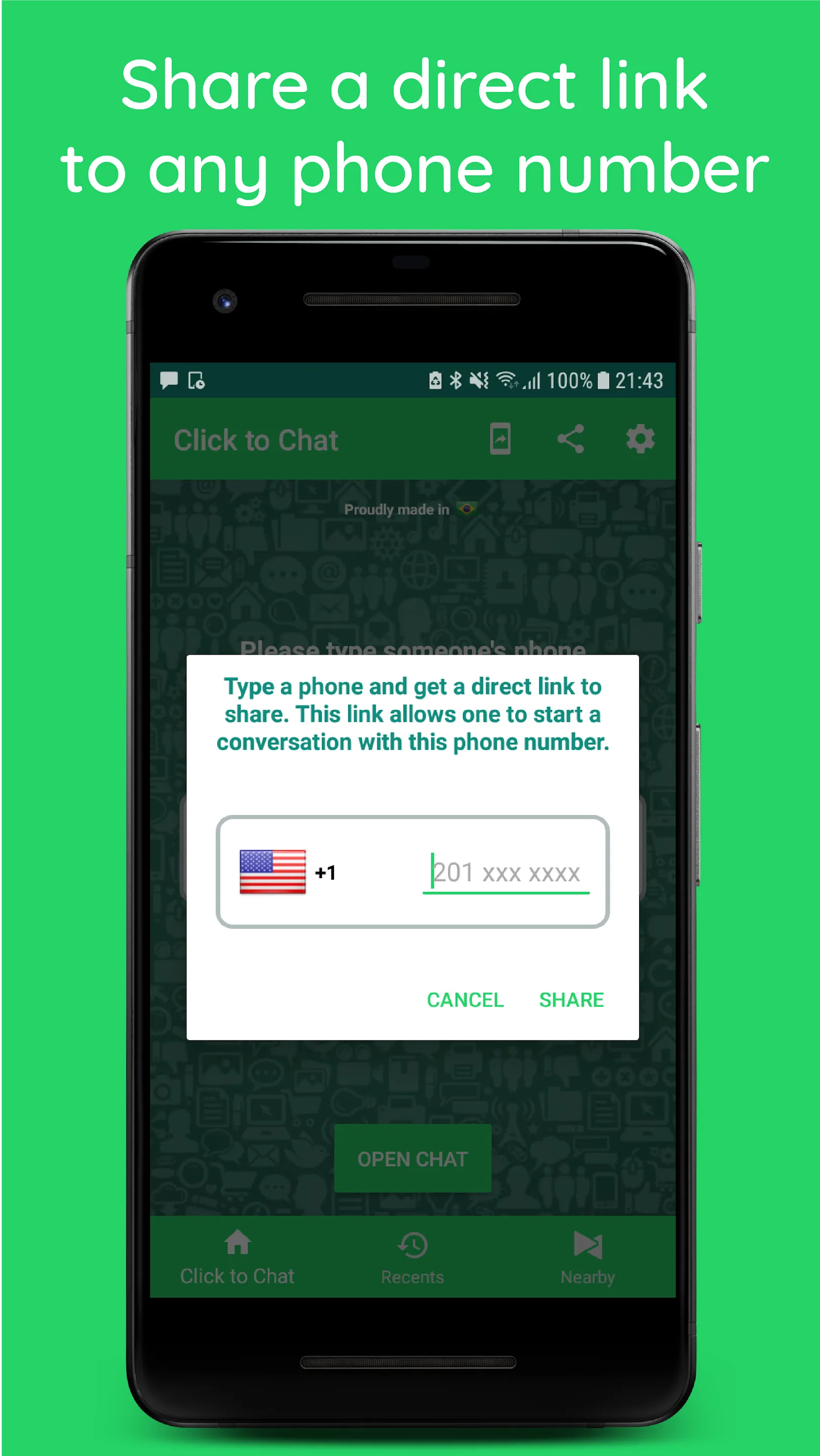 Instant Click To Chat | Indus Appstore | Screenshot