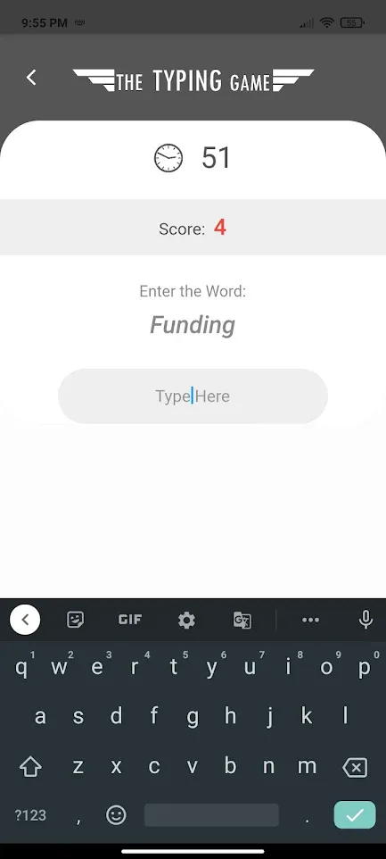 The Typing Game | Indus Appstore | Screenshot