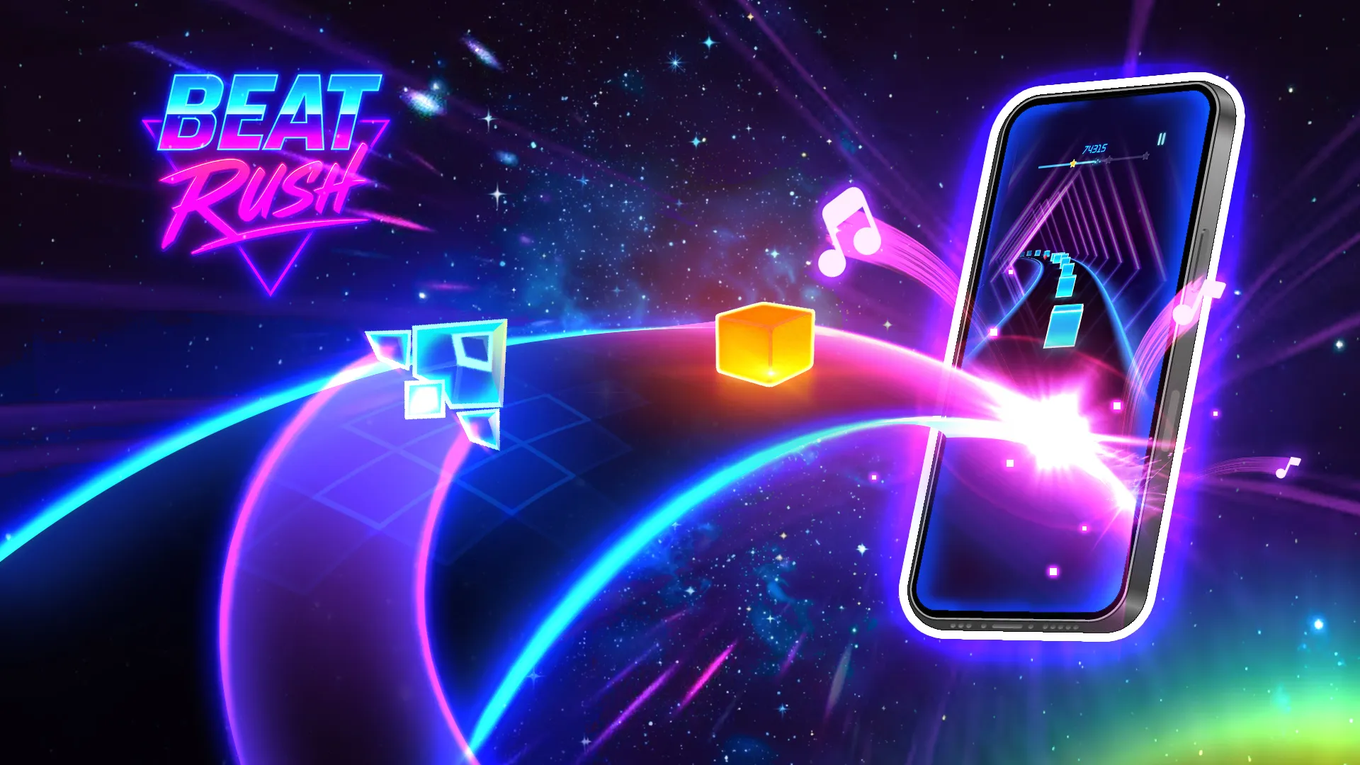 Beat Rush: Cyber Neon Rhythm | Indus Appstore | Screenshot