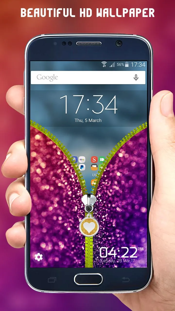 Glitter Zipper Lock Screen | Indus Appstore | Screenshot