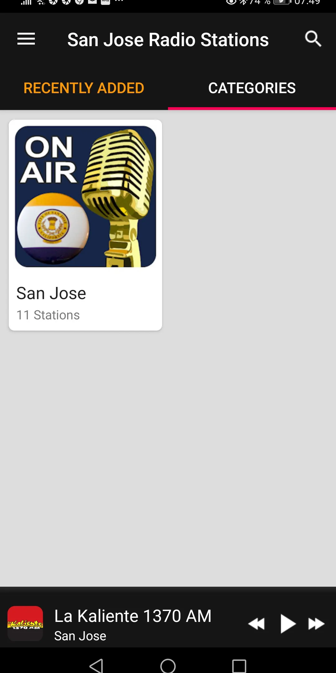 San José Radio Stations - USA | Indus Appstore | Screenshot