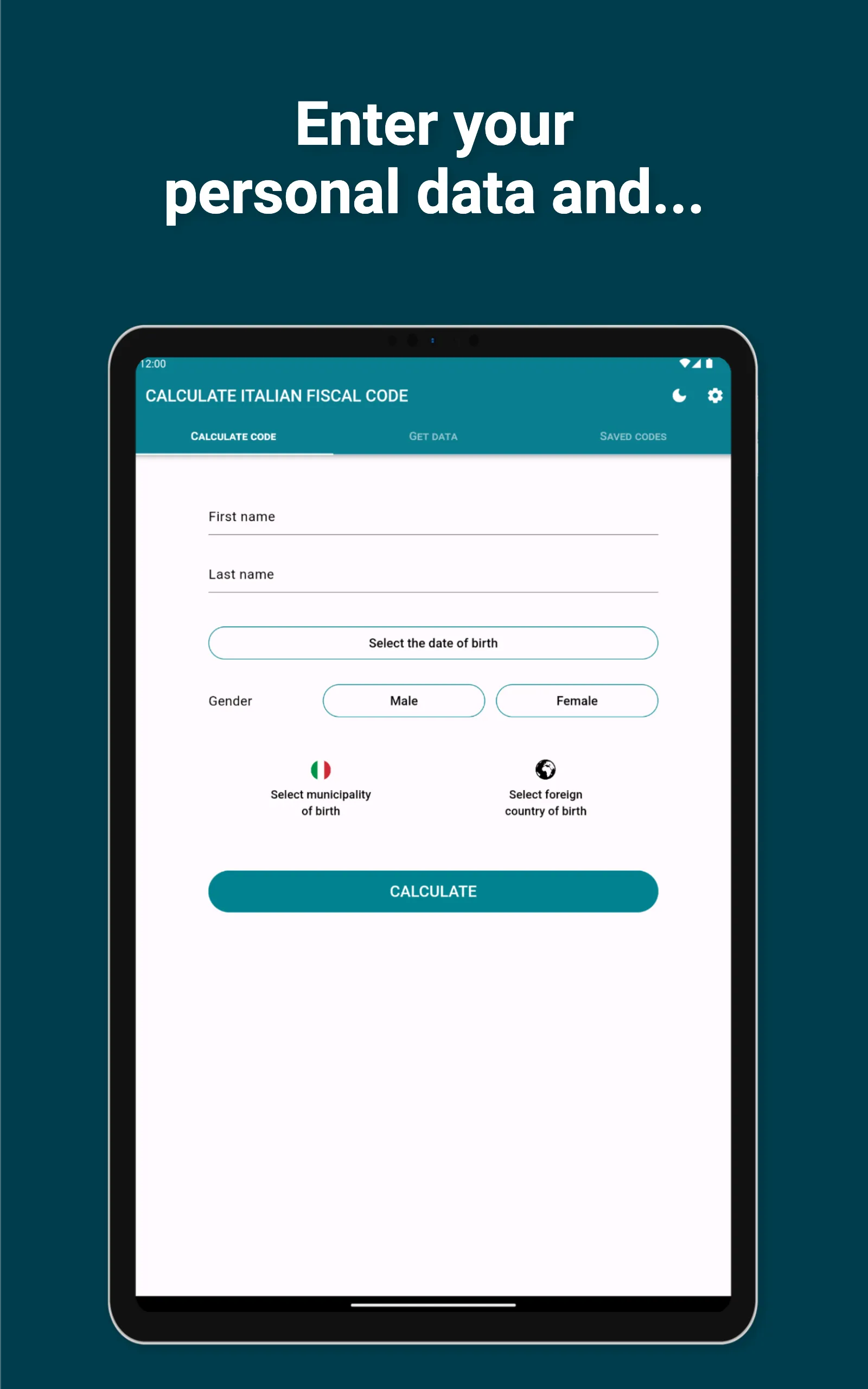 Calculate Italian fiscal code | Indus Appstore | Screenshot