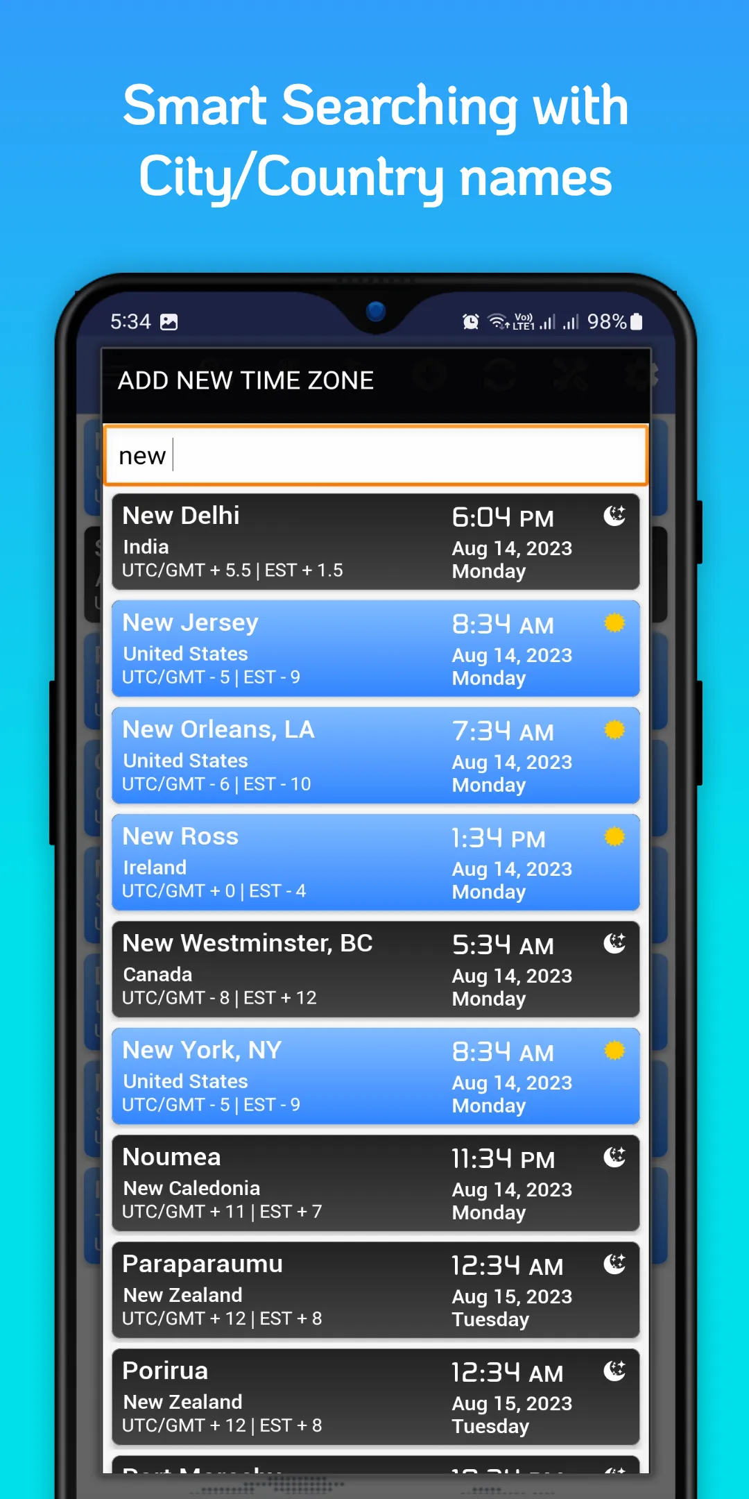 World Time Zone Clock Time now | Indus Appstore | Screenshot