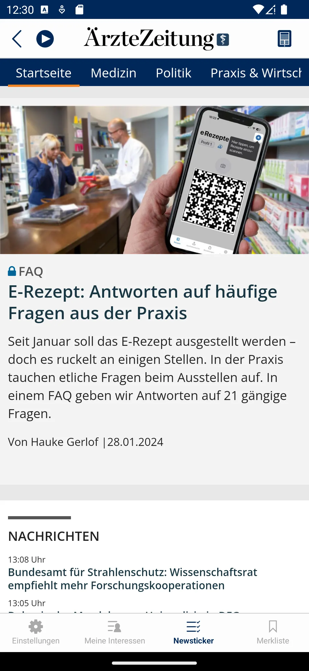 Ärzte Zeitung digital | Indus Appstore | Screenshot