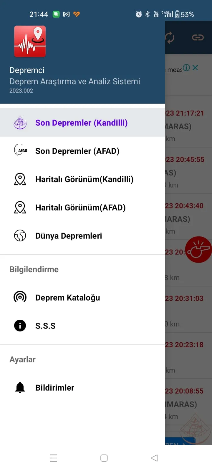 Depremci-Deprem Bilgi Sistemi | Indus Appstore | Screenshot