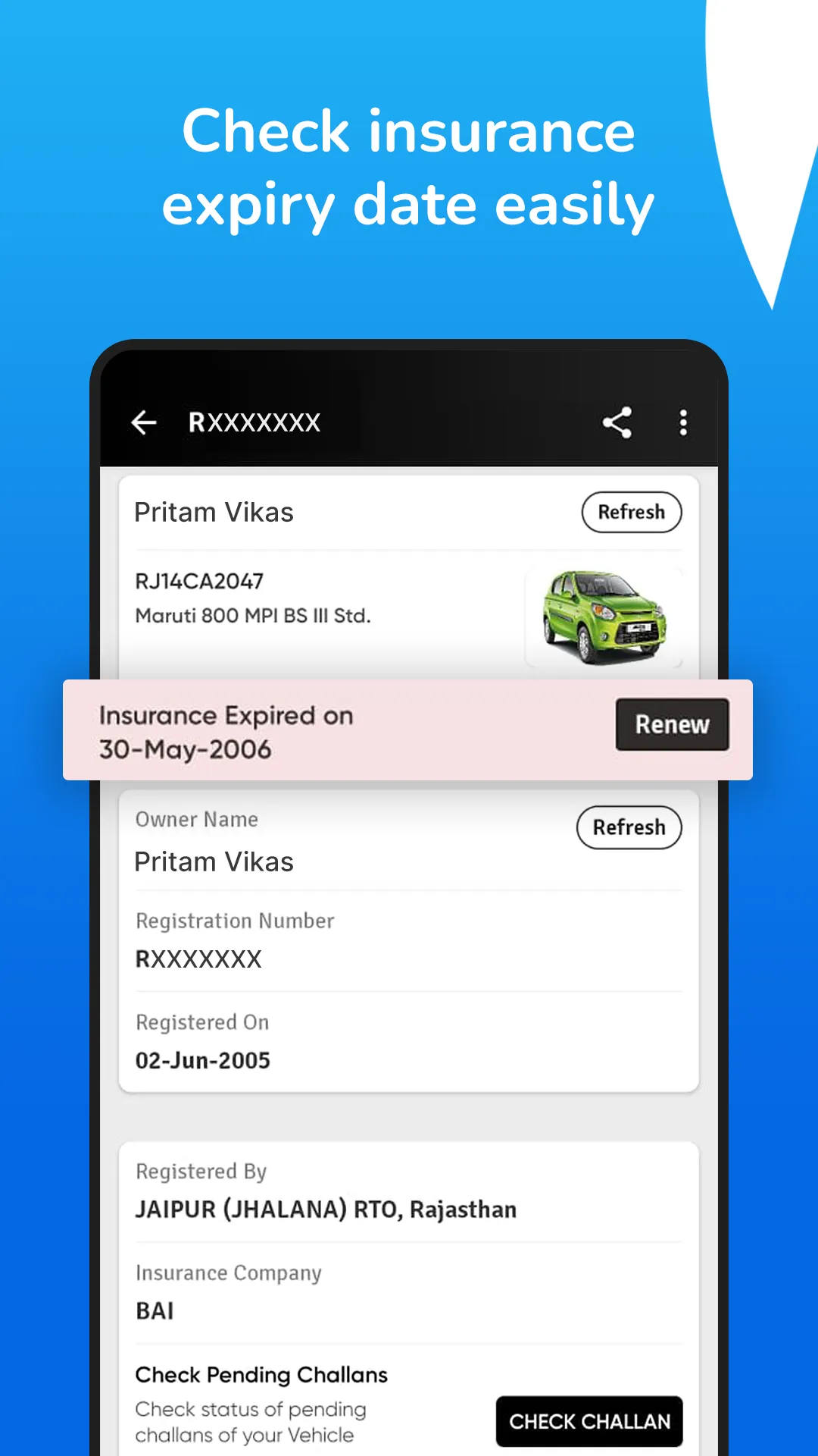 RTO Vehicle Info App, Challan | Indus Appstore | Screenshot