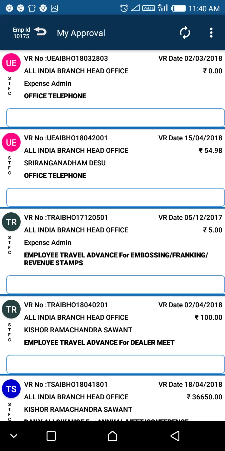 SFL Exp Reimbursement | Indus Appstore | Screenshot