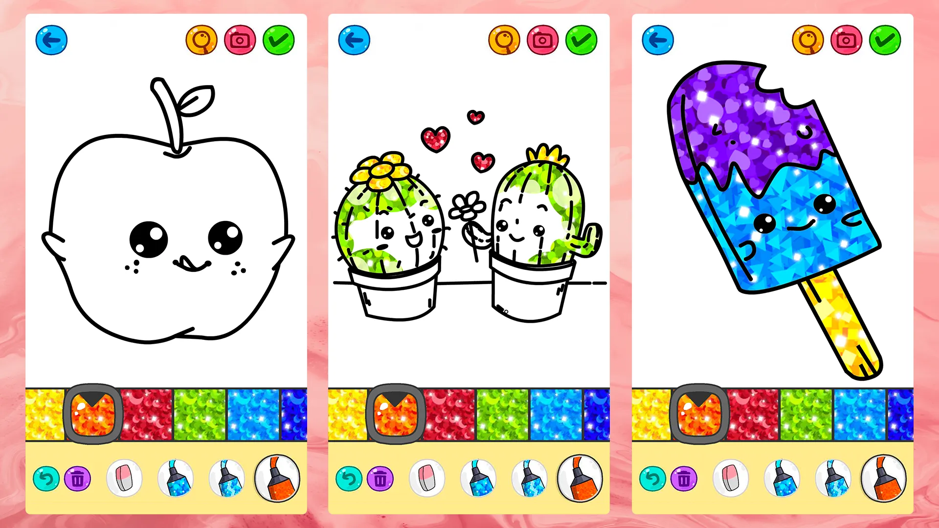 Kawaii Glitter Coloring Book | Indus Appstore | Screenshot