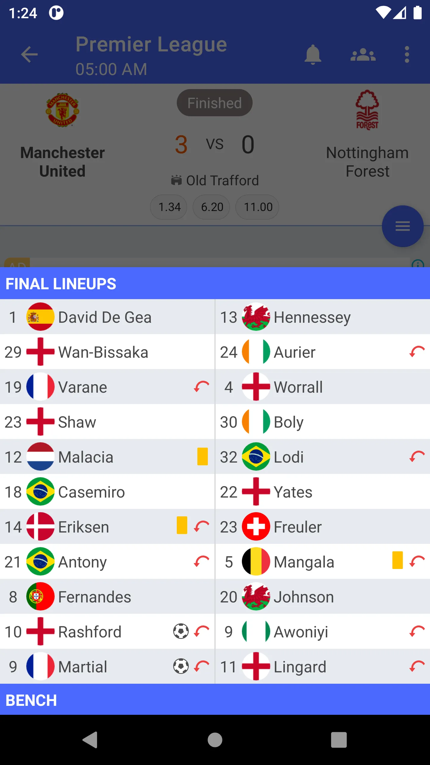 ScoreBoard|Live Football Score | Indus Appstore | Screenshot