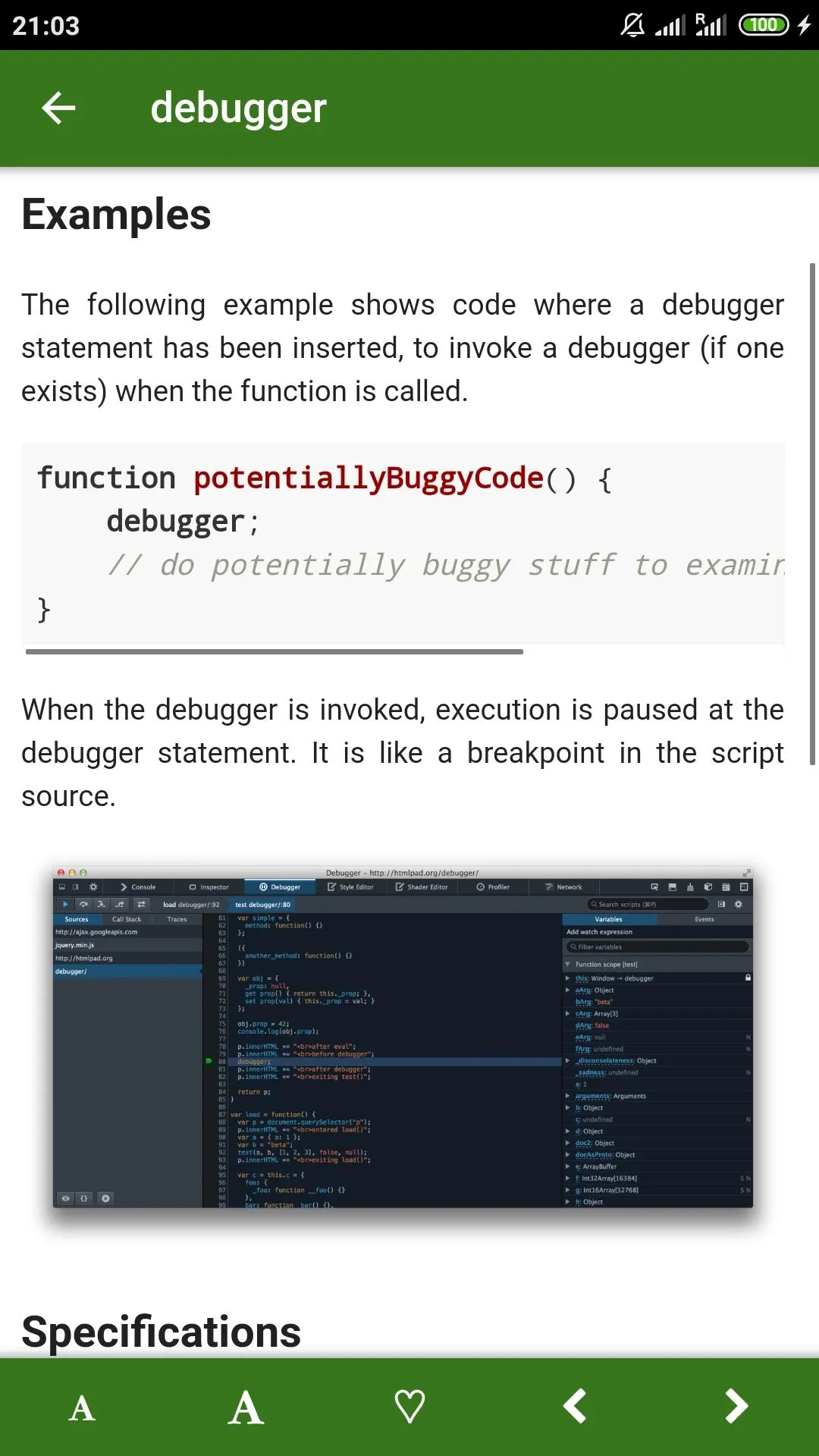 JavaScript Reference | Indus Appstore | Screenshot