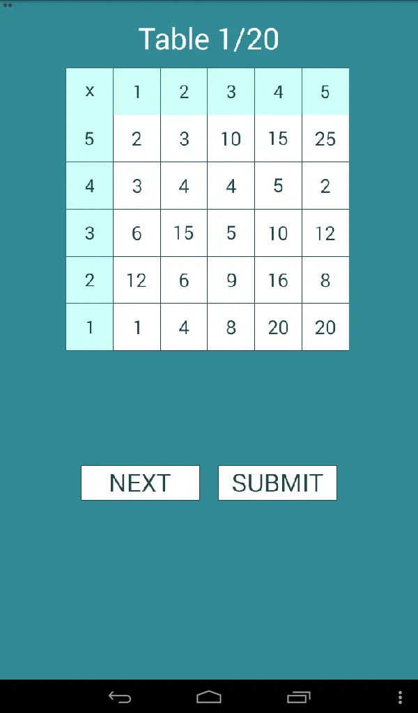 Math Table Test | Indus Appstore | Screenshot