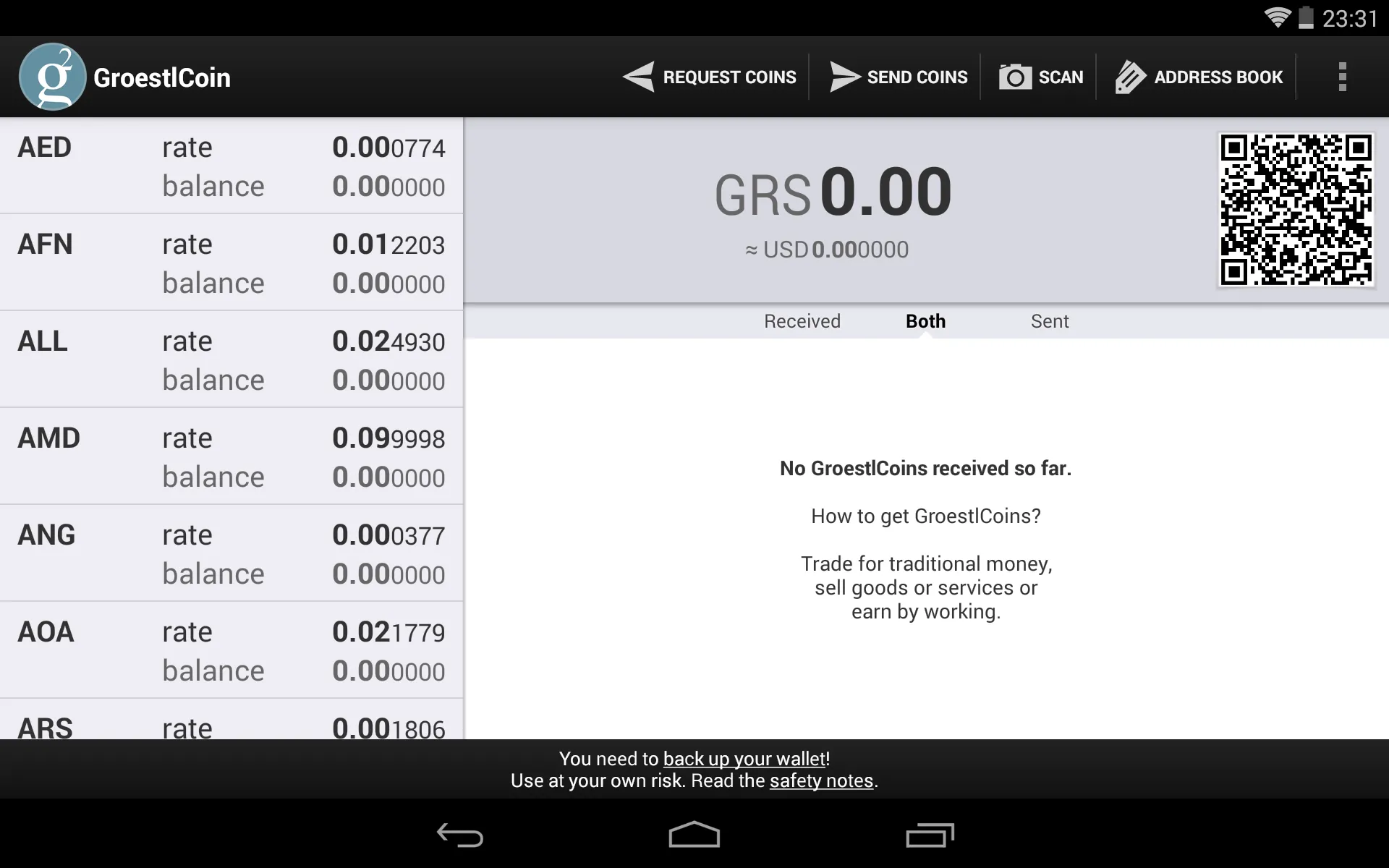 Groestlcoin Wallet | Indus Appstore | Screenshot