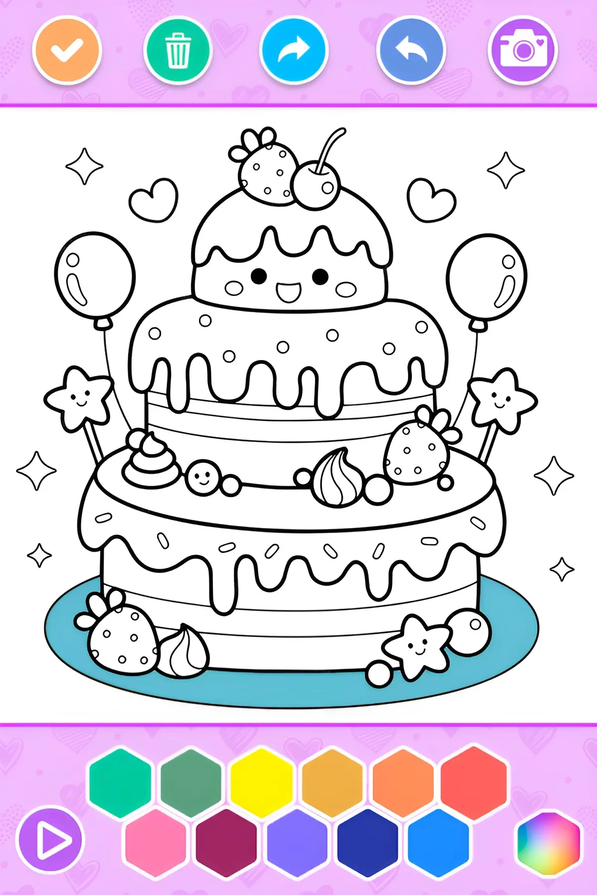 Birthday Cake Coloring Book | Indus Appstore | Screenshot